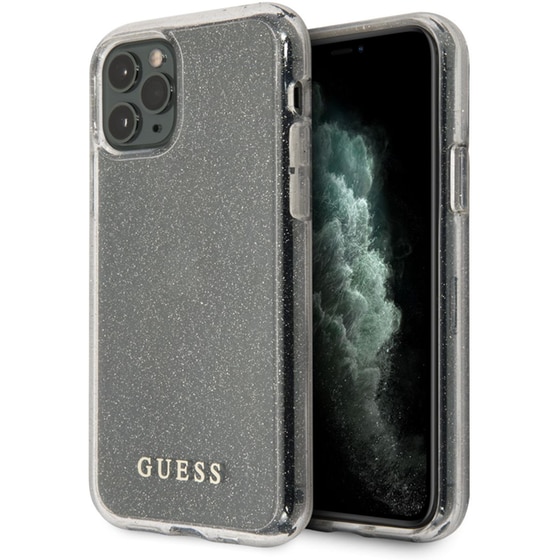 Θήκη Apple iPhone 11 Pro Max - Guess Glitter Collection - Clear/Glitter Silver image 2