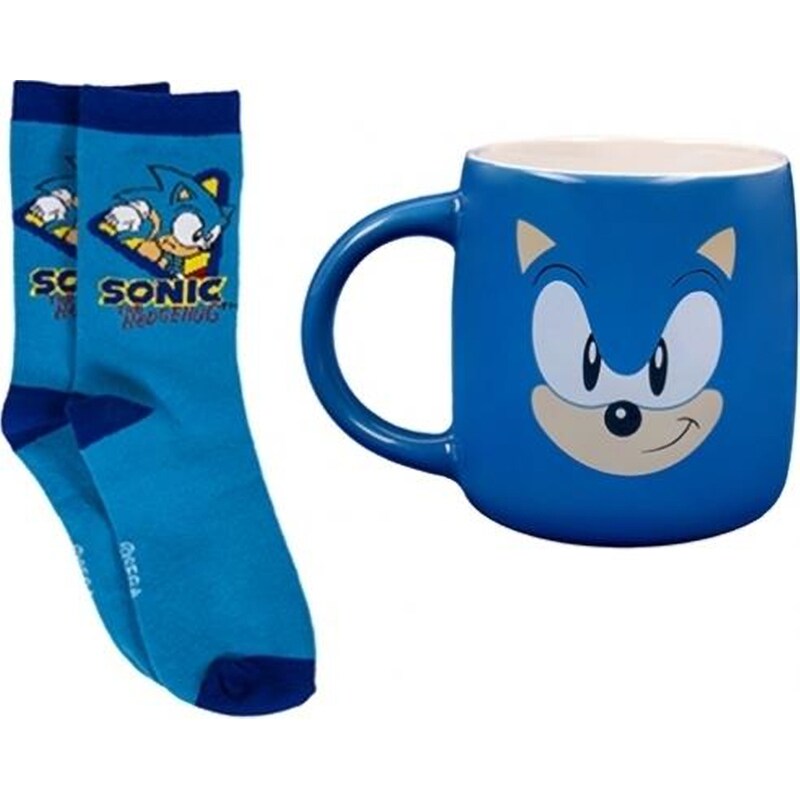Σετ με Κούπα Κεραμική Κάλτσες PALADONE Sonic the Hedgehog Sonic 460 ml Μπλε