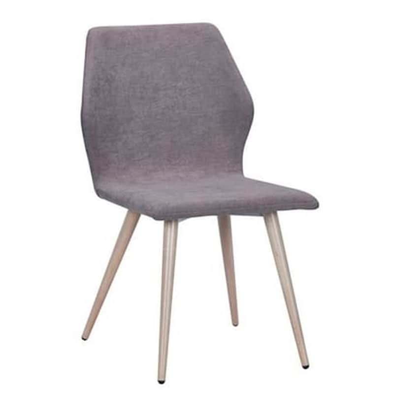 Καρέκλα Woodwell από Μέταλλο / Ύφασμα Σετ 4 Τμχ - Γκρι WOODWELL