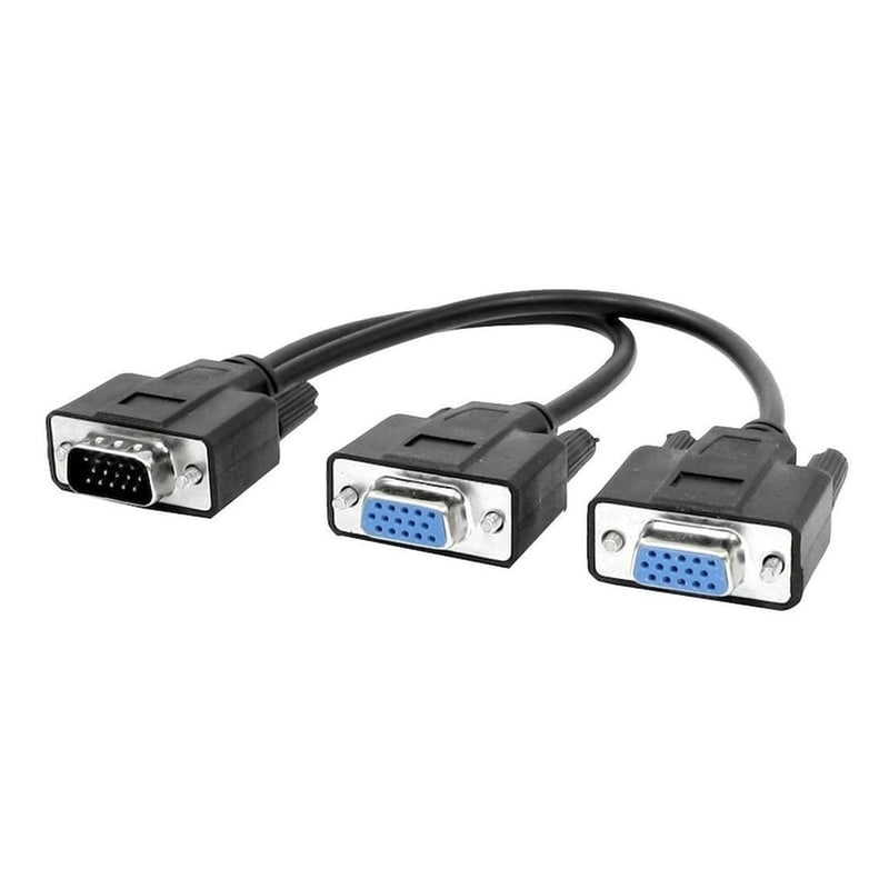 POWERTECH Powertech Μετατροπέας Vga 15pin Hd Male Σε 2x Female, 0.2m, Μαύρο