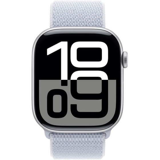 Apple Watch Series 10 GPS 46mm Silver Aluminium Case with Blue Cloud Sport Loop image 1