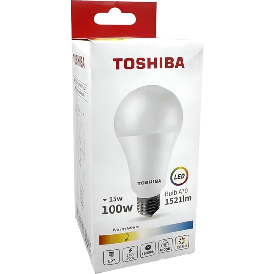 Λάμπα LED Toshiba A60 E27 15W 3000K - Θερμό Λευκό image 1