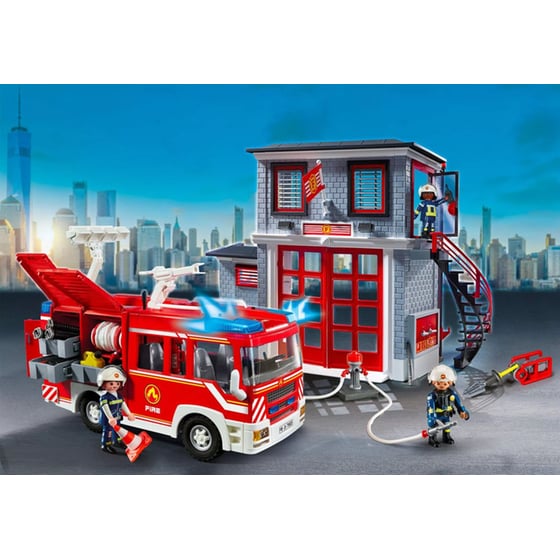 PLAYMOBIL® Action Heroes Αρχηγείο και Όχημα Πυροσβεστικής (71603) image 1