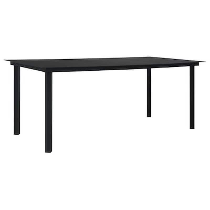Vidaxl Τραπεζαρία Κήπου Μαύρη 190 X 90 X 74 Εκ. Από Ατσάλι / Γυαλί