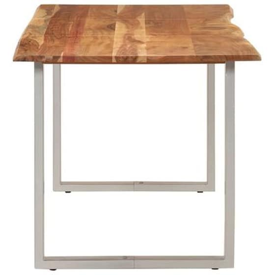 Τραπεζαρία Vidaxl από Μασίφ Ξύλο Ακακίας 160x80x76 cm - Μαύρο/Καφέ image 3