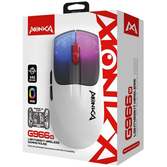 Gaming Ασύρματο Ποντίκι Marvo Monka Vero 10000 DPI - Λευκό image 3