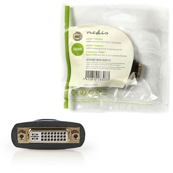 Αντάπτορας Nedis CVGP34911BK HDMI Female σε DVI-D Female image 0