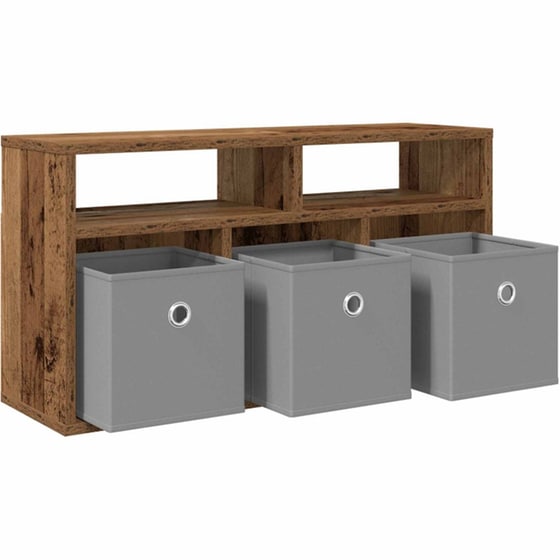 Έπιπλο Τηλεόρασης VidaXL με Συρτάρι 72 x 22,5 x 38 cm - Παλαιωμένο Ξύλο image 4