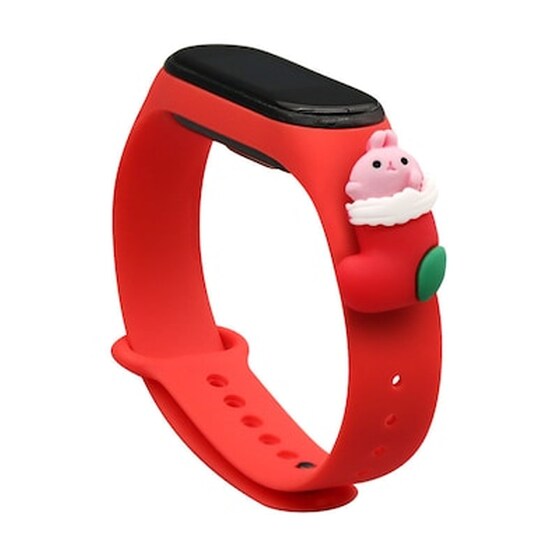 Λουράκι Hurtel Christmas Holidays για Xiaomi Mi Smart Band 5/Mi Smart Band 6 - Red Santa 1 image 0