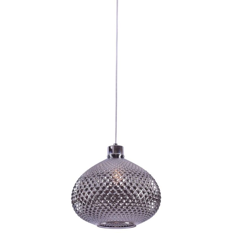 Φωτιστικό Οροφής Μονόφωτο Homelighting Ilenia Γυάλινο 28.5x28.5x23.5-120 cm - Ασημί