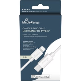 Καλώδιο Φόρτισης MediaRange Lightning to USB-C 1.0m - Λευκό
