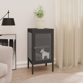 Vidaxl Μπουφές Ανθρακί 38 X 35 X 70 Εκ. Από Ατσάλι Και Γυαλί