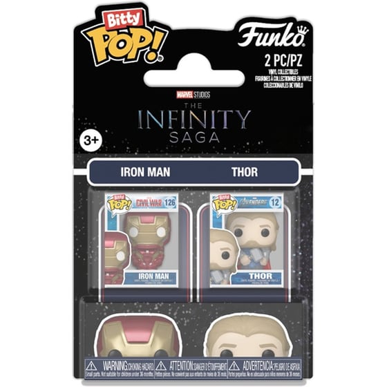 Funko Bitty Pop! 2-Pack Marvel: The Infinity Saga - Iron Man & Thor Vinyl Figures image 0