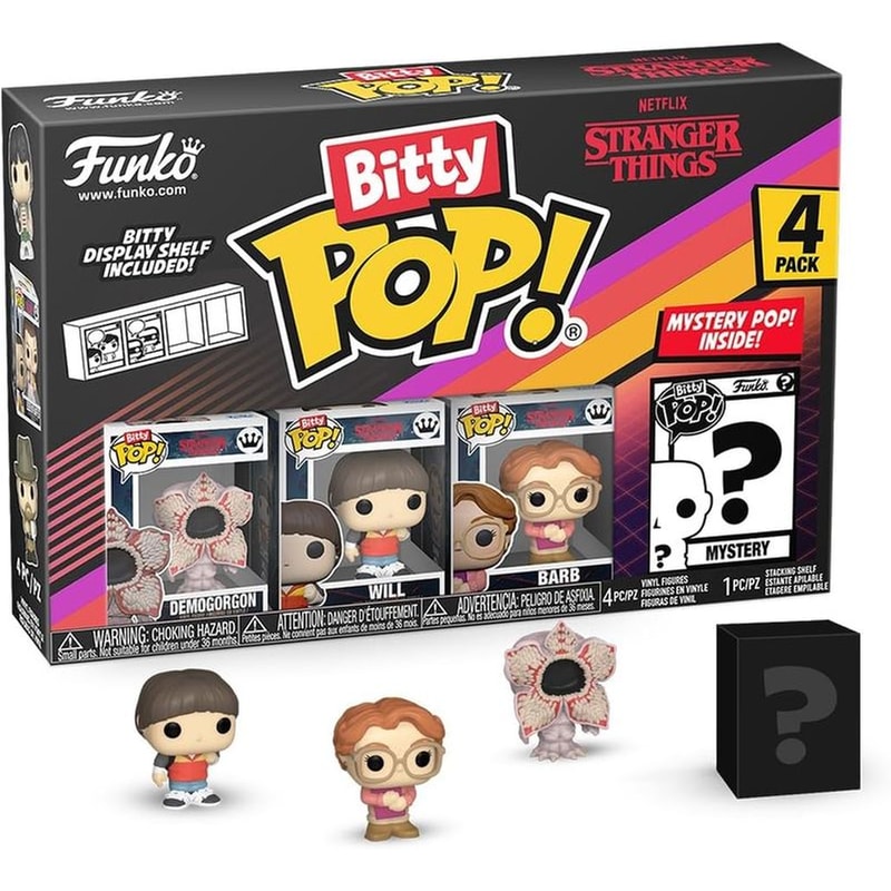 Funko Bitty Pop! Stranger Things - Demogorgon, Will, Barb and A Surprise Mystery Mini Figure 4 Pack