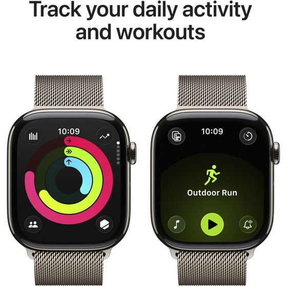 Apple Watch Series 11 GPS + Cellular 46mm Natural Titanium Case with Natural Milanese Loop - M/L image 3