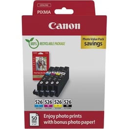 Canon Cli-526 Πολλαπλό Πακέτο Μελανιών Εκτυπωτή 4540B019