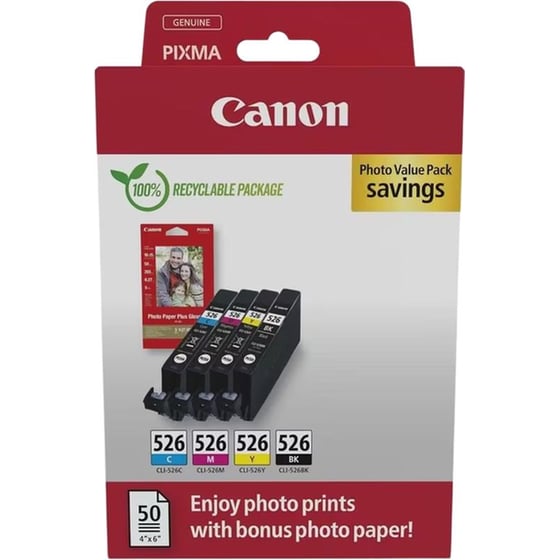 Canon Cli-526 Πολλαπλό Πακέτο Μελανιών Εκτυπωτή 4540B019 image 0