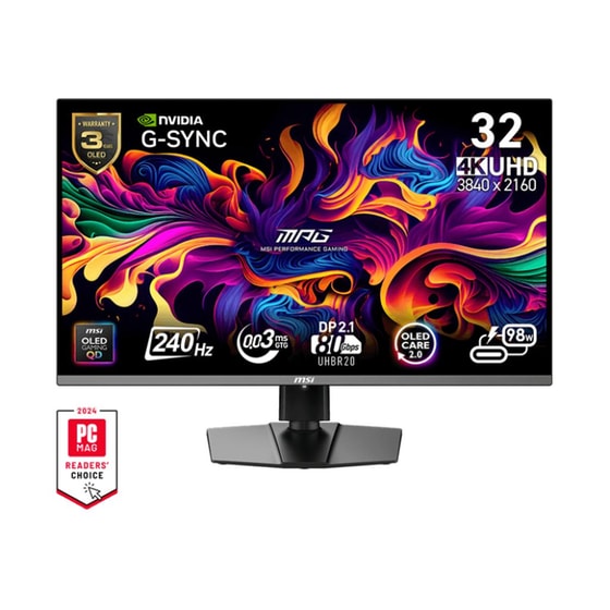 MSI MPG 322URX QD-OLED Monitor 31.5" 4K Ultra HD 240Hz 0.03 ms image 0