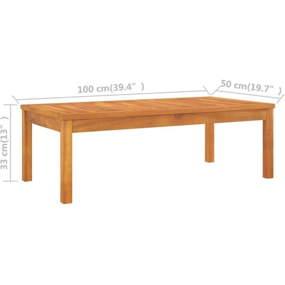 Τραπέζι Εξωτερικού Χώρου VidaXL από Ξύλο 100x50x33 cm - Kαφέ image 5