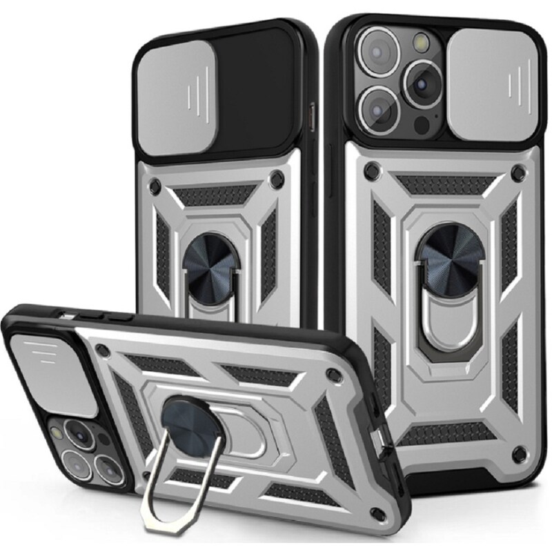 Θήκη Apple iPhone 13 Pro Max - Bodycell Armor Slide - Ασημί