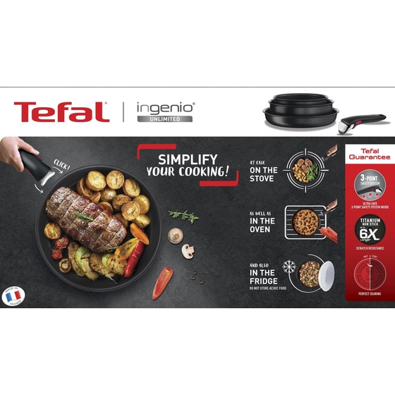 Σετ τηγάνι και χερούλι TEFAL INGENIO UNILMITED 22-26 cm L76390 με Αντικολλητική Επίστρωση image 6
