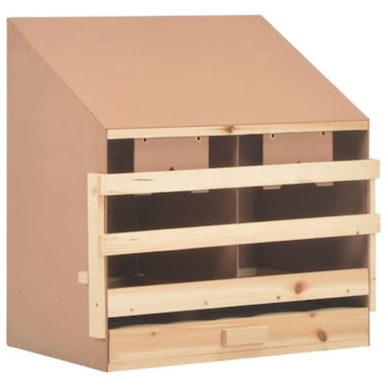 Vidaxl Φωλιά Για Κότες Με 2 Θέσεις 63x40x65 Εκ. Από Μασίφ Ξύλο Πεύκου image 3