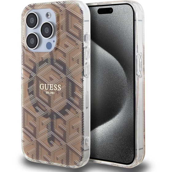 Guess “gcube Stripes Collection” Magsafe Hard Case Θήκη Προστασίας Από Σκληρό Πλαστικό – Iphone 15 Pro Max (καφέ – Guhmp15xhgcustgw) image 4