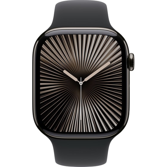 Apple Watch Series 10 GPS + Cellular 46mm Slate Titanium Case with Black Sport Band - M/L image 2