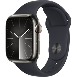 Apple Watch Series 9 Graphite Stainless Steel GPS + Cellular 41mm - Midnight Sport Band S/M