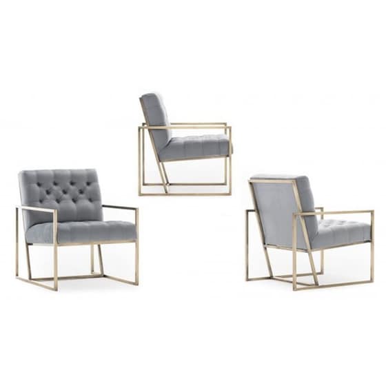 Πολυθρόνα 24mall Lario Ύφασμα από Ύφασμα/Ξύλο 66x78x84 cm - Γκρι image 3