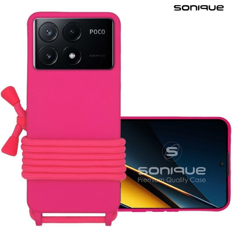 Θήκη Σιλικόνης Με Κορδόνι Carryhang Sonique Xiaomi Poco X6 Pro 5g Φουξ
