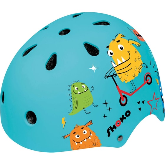 Παιδικό Κράνος SHOKO με Φως Minty Monsters Medium (51-54 cm) - Γαλάζιο με Σχέδιο image 2