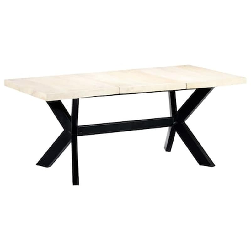 Τραπεζαρία Vidaxl από Μασίφ Ξύλο Μάνγκο 180x90x75 cm - Λευκή/Μαύρή VIDAXL