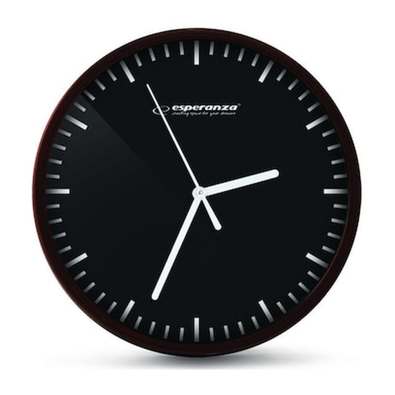 ESPERANZA Αναλογικό Ρολόι Esperanza Τοίχου Budapest Ehc010k Φ20 cm- Μαύρο