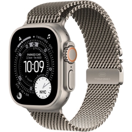 Apple Watch Ultra 3 GPS + Cellular 49mm Natural Titanium Case with Natural Titanium Milanese Loop - L