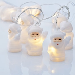 Χριστουγεννιάτικη Γιρλάντα 10 LED Aca Decor White Santa