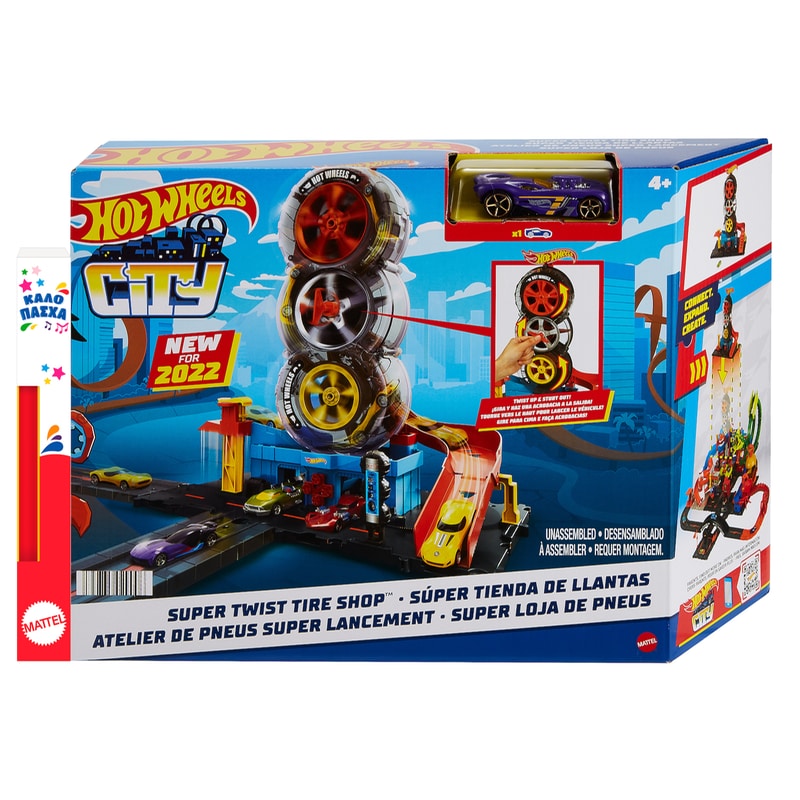 MATTEL Παιχνιδολαμπάδα Mattel Hot Wheels - Συνεργείο Ελαστικών (hdp02)