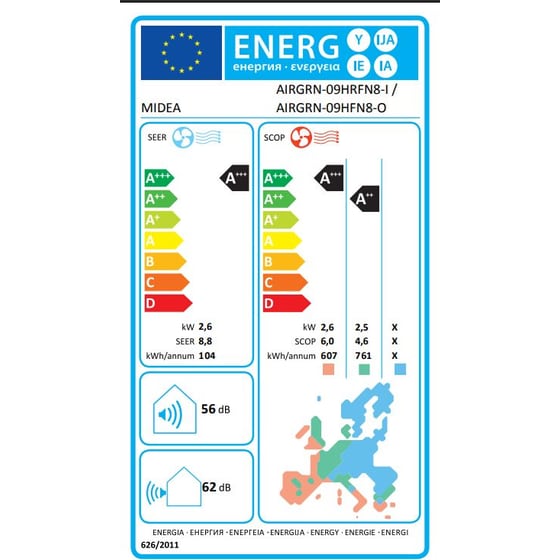 MIDEA AirGreen Κλιματιστικό Inverter 9.000 BTU A+++/A+++ με AI image 4