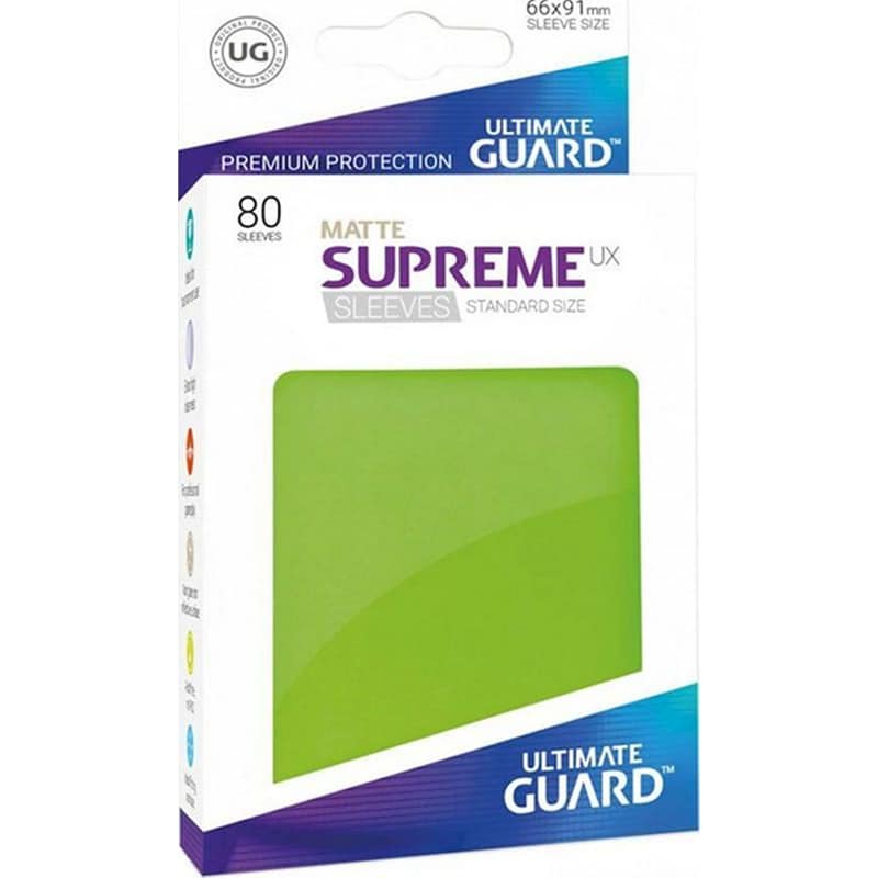 ULTIMATE GUARD Ultimate Guard Supreme Ux Sleeves Standard Size Matte Light Green (80 Sleeves)