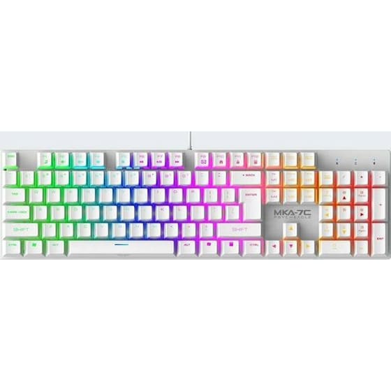 Armaggeddon MKA-7C Μηχανικό Gaming Ενσύρματο Πληκτρολόγιο με Blue Switch RGB  - White image 2