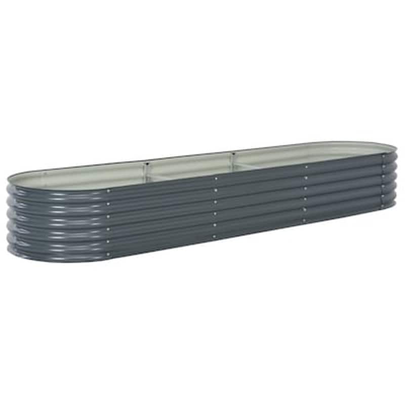 VIDAXL Vidaxl Ζαρντινιέρα Υπερυψωμένη Γκρι 320x80x44 Εκ. Γαλβανισμ. Χάλυβας
