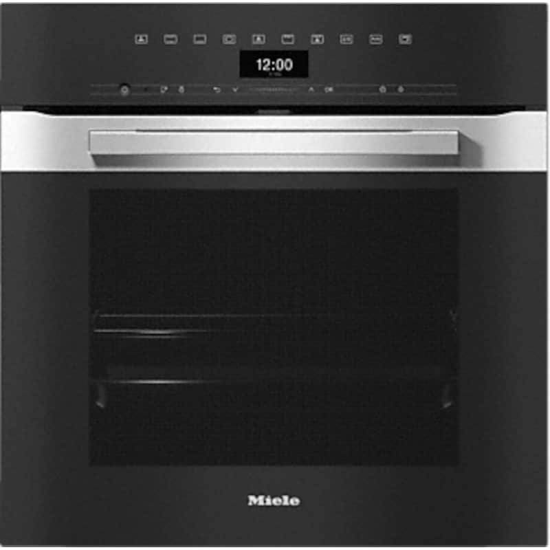 MIELE MIELE H 7460 B CleanSteel 76 Lt Μαύρο Εντοιχιζόμενος Φούρνος Άνω Πάγκου