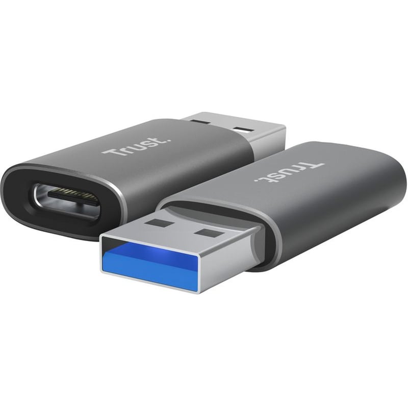TRUST Αντάπτορας Trust USB-A σε USB-C (2 τεμάχια) - Γκρι