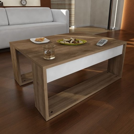 Τραπεζάκι Σαλονιού 24Mall Salva από Μοριοσανίδα 60x80x35 cm - Καφέ image 1