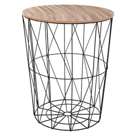 Τραπεζάκι Σαλονιού Spitishop από Μέταλλο Φ47x56.5cm - Μπεζ/Μαύρο
