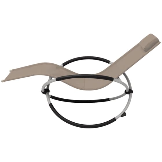 Ξαπλώστρα Παραλίας/Κήπου VidaXL σε Γεωμετρικό Σχήμα Ατσάλινη με Προσκέφαλο - Taupe image 2