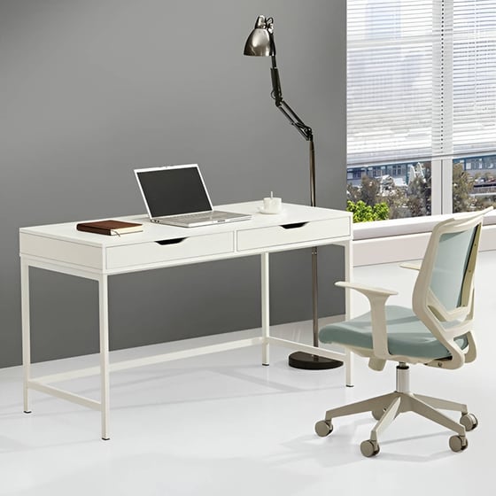 Γραφείο με Συρτάρια Nextdeco από Μελαμίνη 131.5x60cm - Λευκό image 1