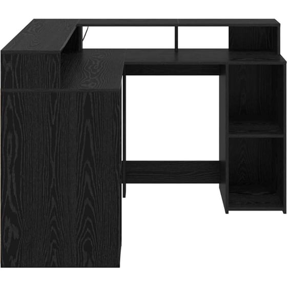 Γραφείο VidaXL από Επεξεργασμένο Ξύλο 130x130x91 cm - Μαύρη Οξιά image 6