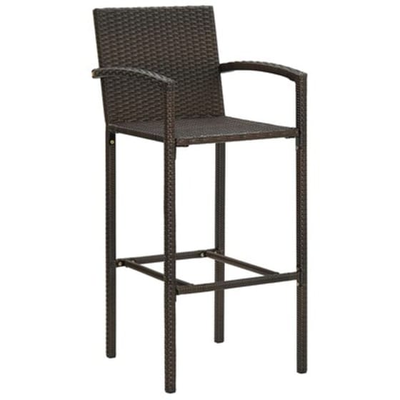 Σκαμπό Κήπου VidaXL από Συνθετικό Ρατάν 52x56x118 cm 4 Τμχ - Καφέ image 2