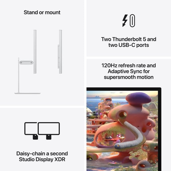 Apple Studio Display XDR MFEL4YP/A Monitor 27" 5K UHD Retina Flat 120Hz (Tilt-and Height-Adjustable Stand) image 7